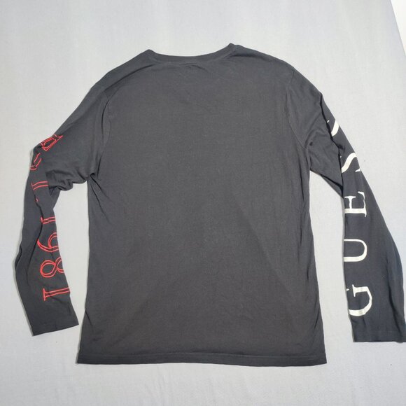 Guess long sleeve T-shirt men's size XL slim fit black with graphic design - Picture 3 of 9